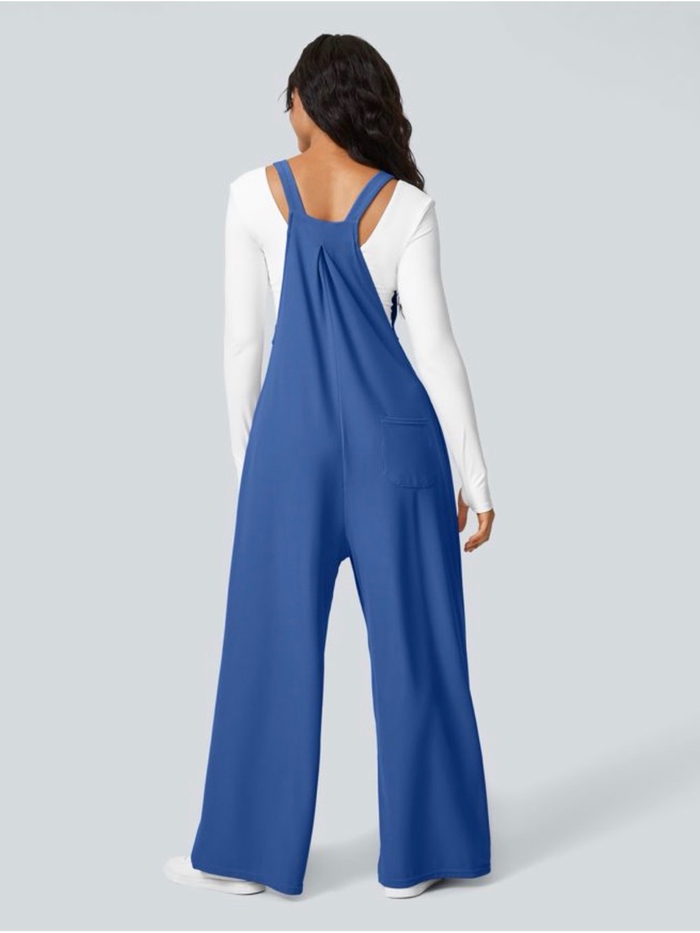 Halara Deep Sapphire Blue Wide Leg Jumpsuit Size L NWT - Picture 3 of 9